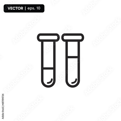 test tube icon. simple outline test tube vector icon. on white background.