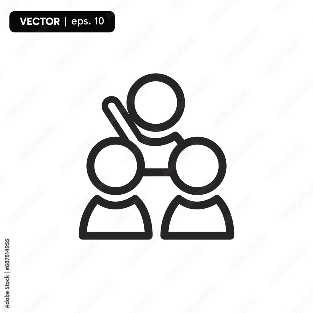 discussion person icon, asking questions during a discussion or meeting. vector EPS 10 discussion person icon, asking questions during a discussion or meeting. vector EPS 10