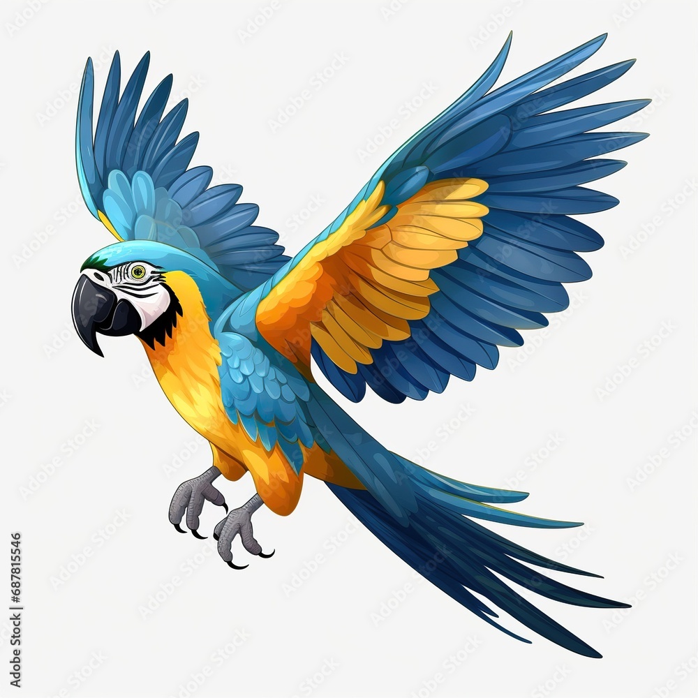 Fototapeta premium blue and yellow macaw parrot