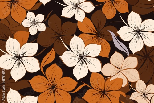 Background of illustrated light brown flowers. Creative wallpaper