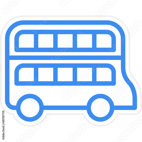 Vector Design Double Decker Icon Style