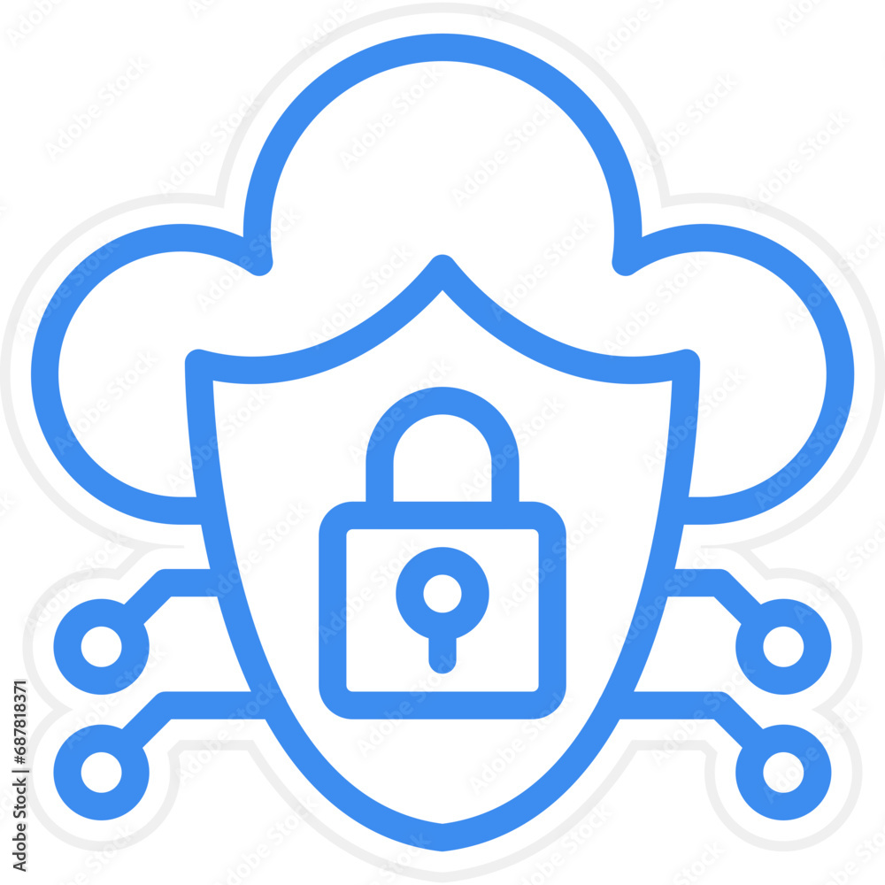 Vector Design Cloud security Icon Style Vector Design Cloud security Icon Style