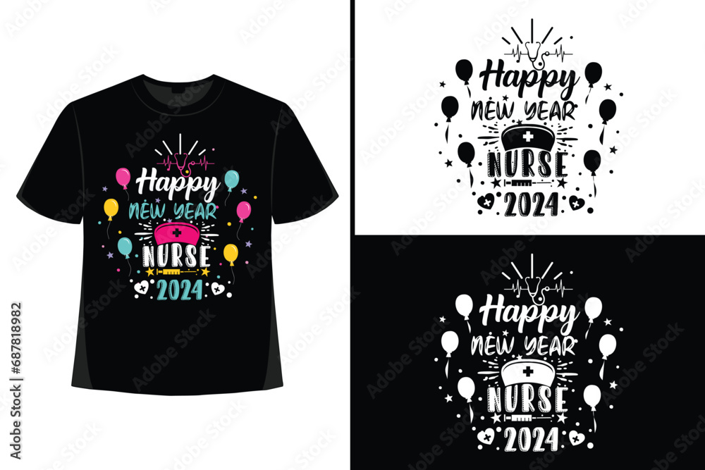 Happy New Year TShirt Design, Happy new year 2024, new year tshirt