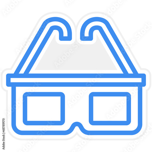 Vector Design 3d Glasses Icon Style