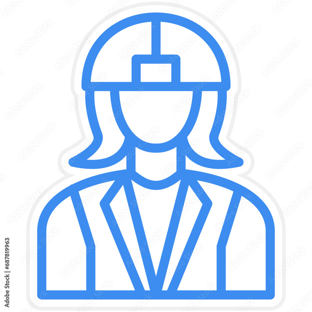 Vector Design Female Engineer Icon Style Vector Design Female Engineer Icon Style