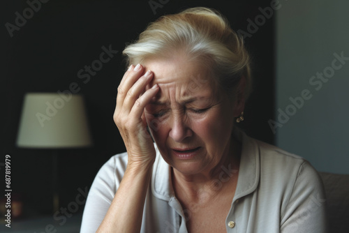 Wallpaper Mural Woman with concerned expression on her face. Suitable for various uses. Torontodigital.ca