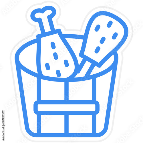 Vector Design Chicken Bucket Icon Style