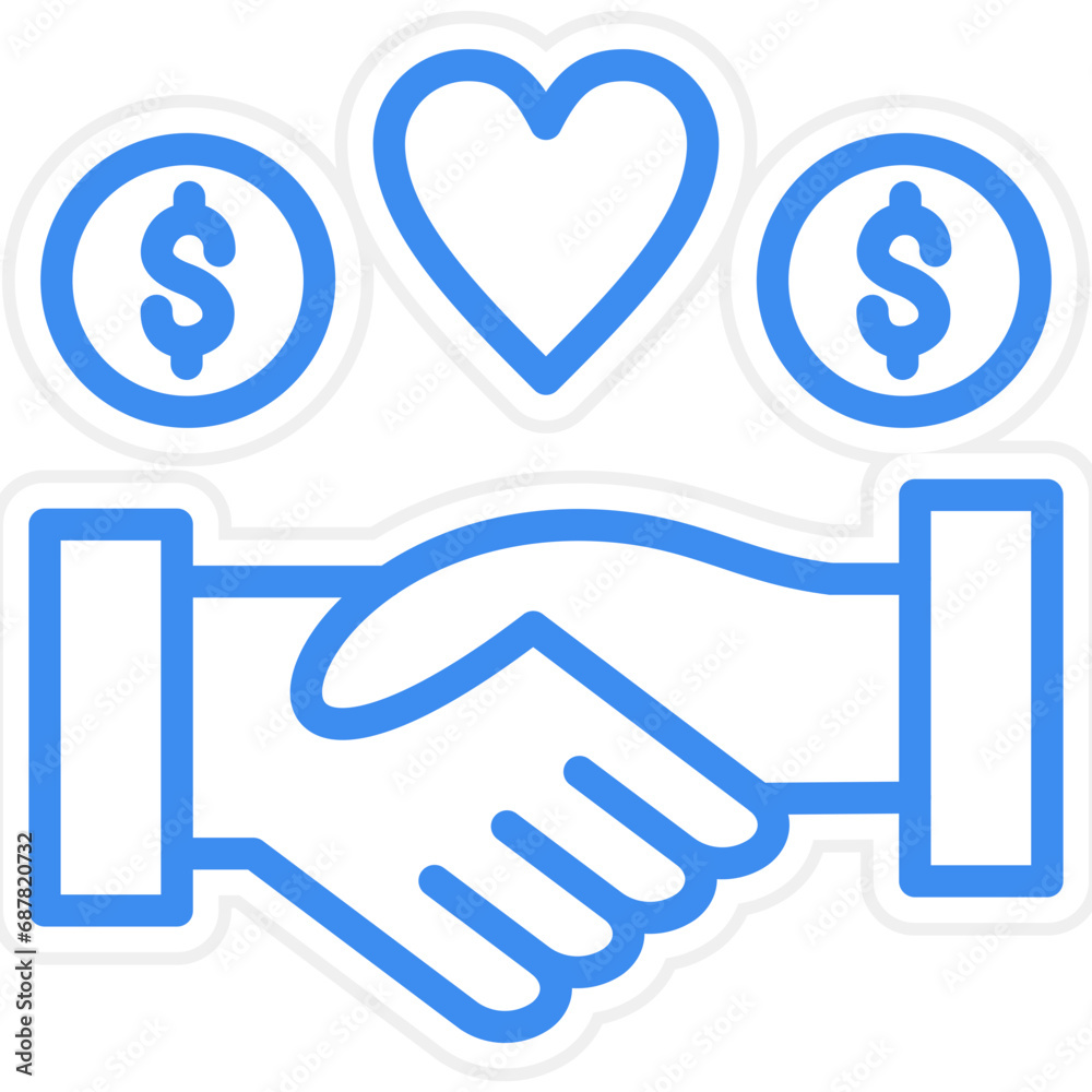 Vector Design Handshake Icon Style Vector Design Handshake Icon Style