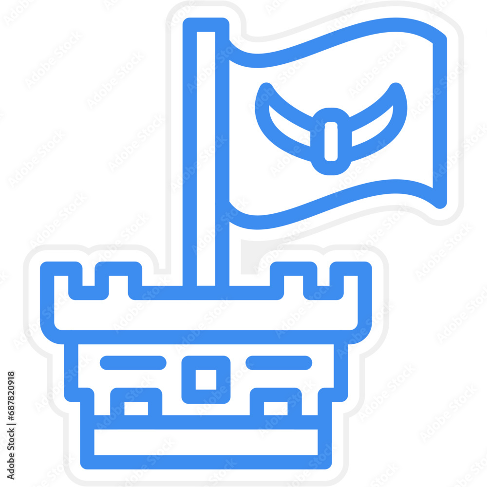 Vector Design Castle Flag Icon Style Vector Design Castle Flag Icon Style