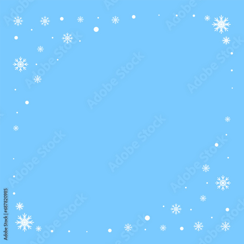 Christmas background with snowflakes. Card, paper, template, post, poster with place for text. Vector illustration. Celebration, invitation, decoration.