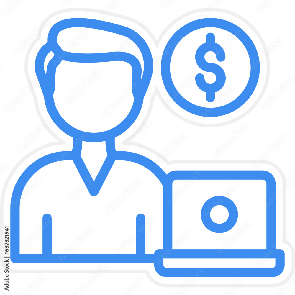 Obraz premium Vector Design Freelancer Male Icon Style