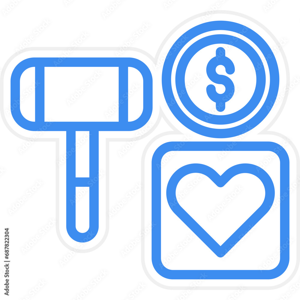 Vector Design Charity Auction Icon Style Vector Design Charity Auction Icon Style