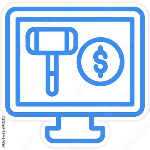 Vector Design Live Bidding Icon Style