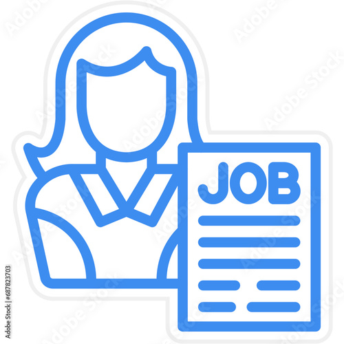 Vector Design Applicant Female Icon Style