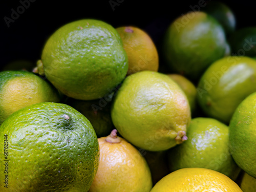 Yellow-green lime in the store