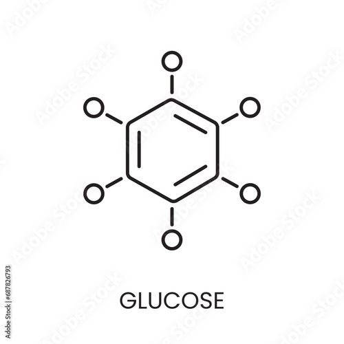 Glucose line icon vector for diabetes education materials