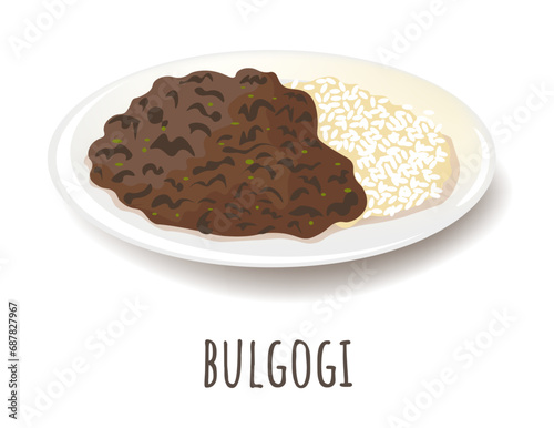 Bulgogi, marinated and grilled or stir fried beef