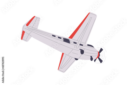 Airplane with propeller, cartoon vector illustration isolated on white