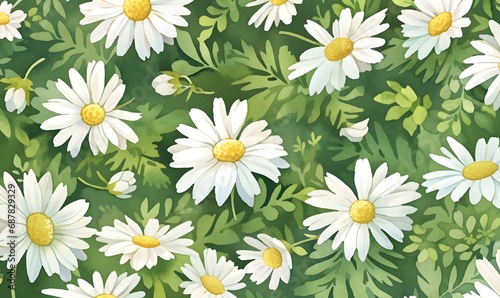 Beautiful daisy watercolor illustration  Generative AI