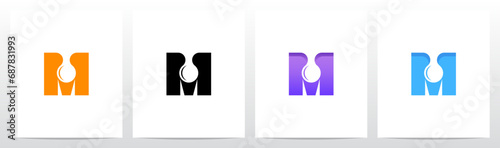 Water Drop Drip Melt Letter Logo Design M