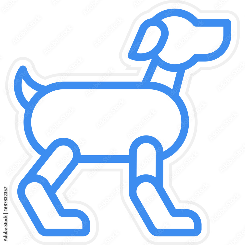 Obraz premium Robot Dog Icon Style