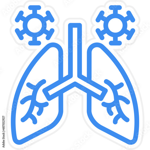 Lungs Infection Icon Style