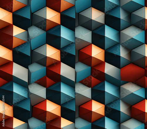 3D Geometric Tessellation Seamless Patterns