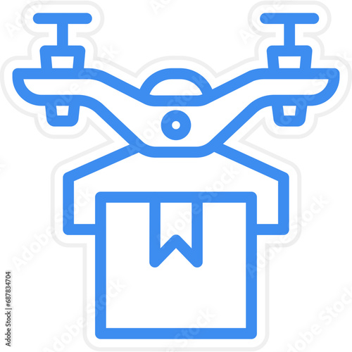 Drone Delivery Icon Style