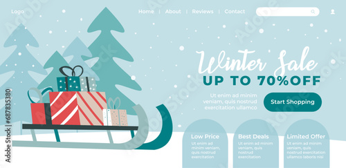 Winter sale and discounts in shops and stores