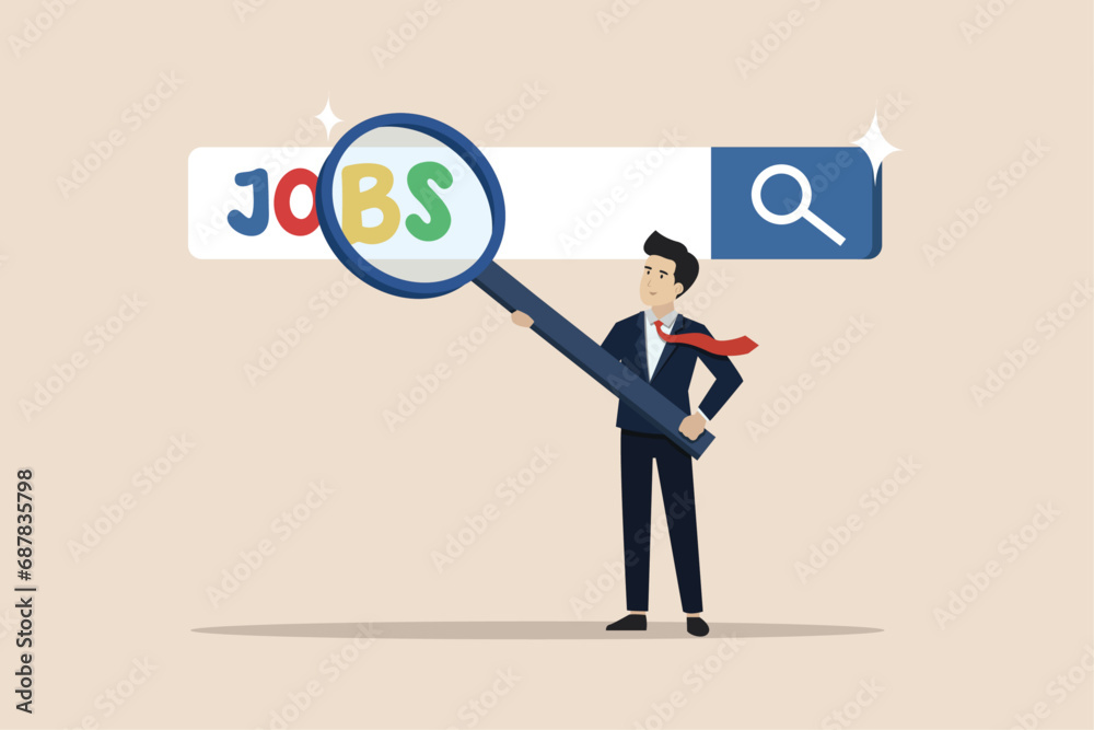 Looking for a new job, new challenges to become more successful, recruitment or job vacancies, employees looking for new jobs from the internet. Looking for a new job, new challenges to become more successful, recruitment or job vacancies, employees looking for new jobs from the internet.
