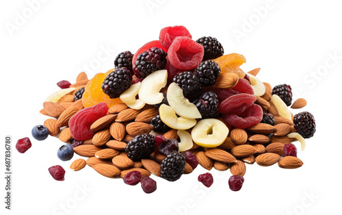 Mix of Dried Berries Alone On Transparent Background
