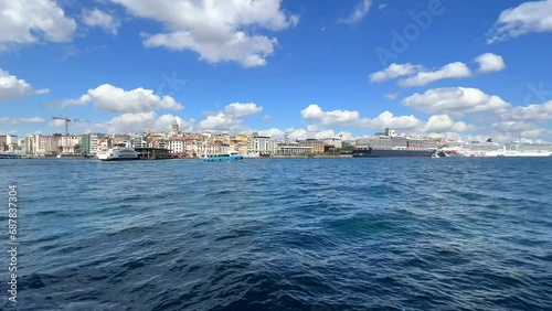 Bosphorus Strait in Istanbul, highway in Turkey.