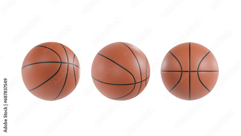 3D illustration Sport Icon Basketball PNG Isolated High Resolution For Website And App Design Transparent Background  Simple Cartoon Design Minimal Bright Render In Toy Style