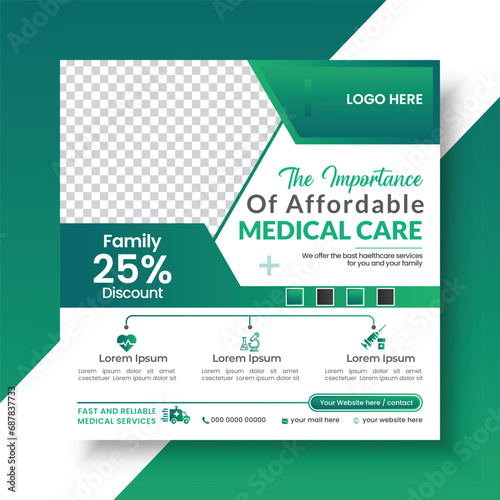 Medical Healthcare social media post and healthcare consultant web banner template hospital clinic doctor and dentist marketing ads banner template
