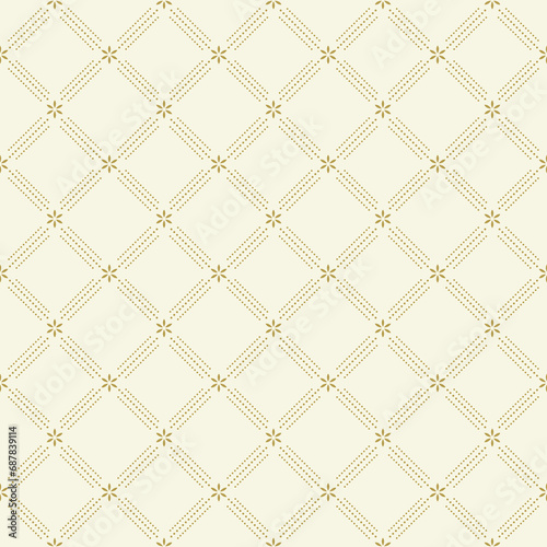 Geometric dotted pattern. Seamless abstract light yellow and golden modern texture for wallpapers and backgrounds