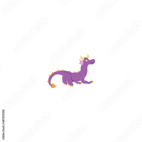 vector cute flying dragon character