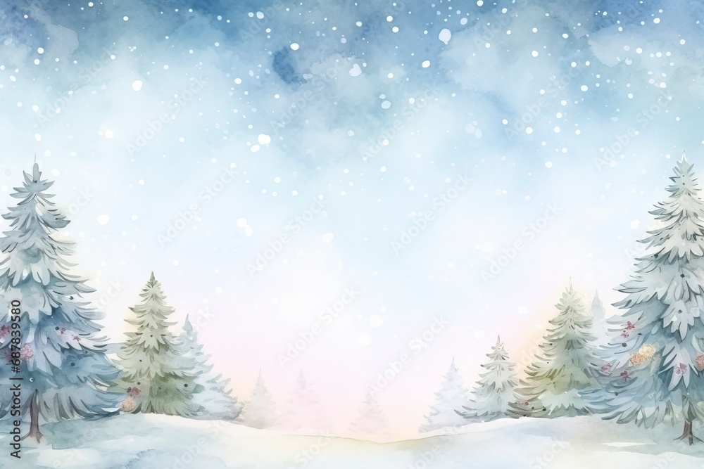 custom made wallpaper toronto digitalWinter village watercolor painting illustration made by generative ai