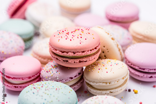 Pastel Macarons with Sprinkles: A Sweet and Delicious Treat