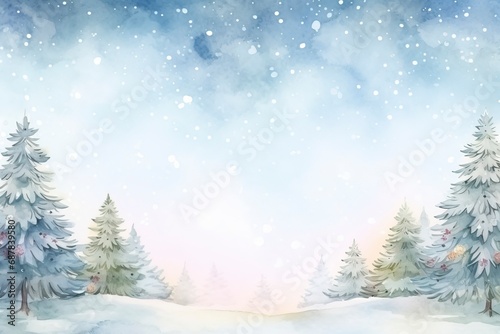 Winter village watercolor painting illustration made by generative ai © ImronDesign