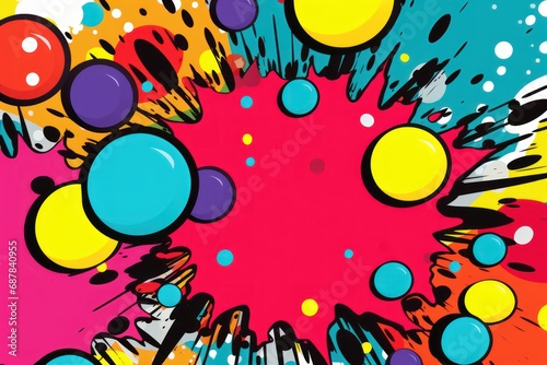 Comic bubble and dot pop art illustration background.