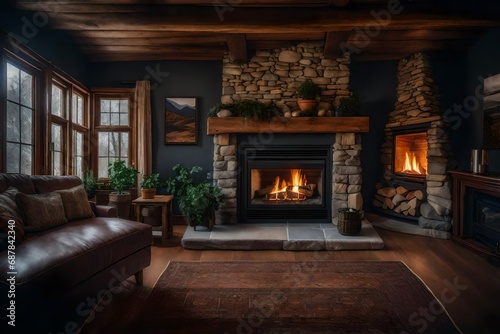 living room with fireplace