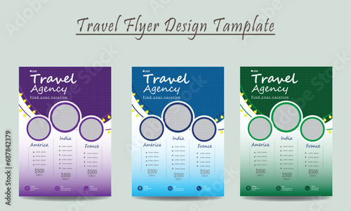 ravel Flyer Design Template, Variant of travel flyer design, travel agency flyer