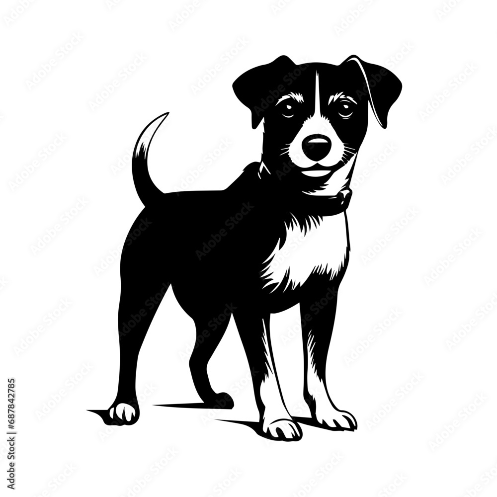 Jack Russell Terrier Logo Monochrome Design Style