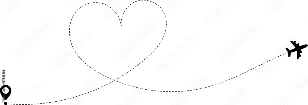 Airplane routes. Travel vector icon. Travel from start point and dotted line tracing. Airplane routes. Travel vector icon. Travel from start point and dotted line tracing.