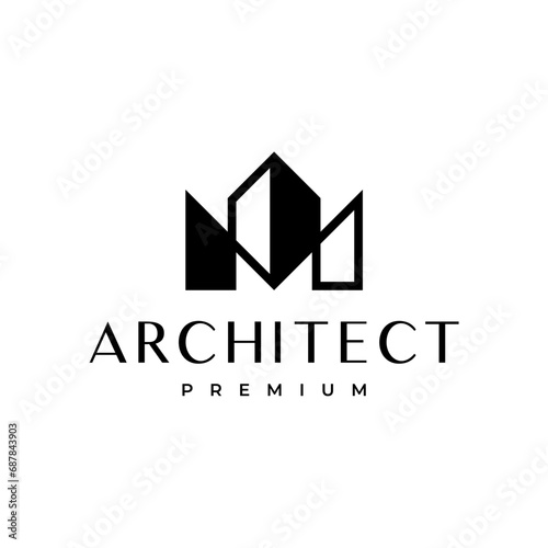 M letter house home logo vector icon illustration