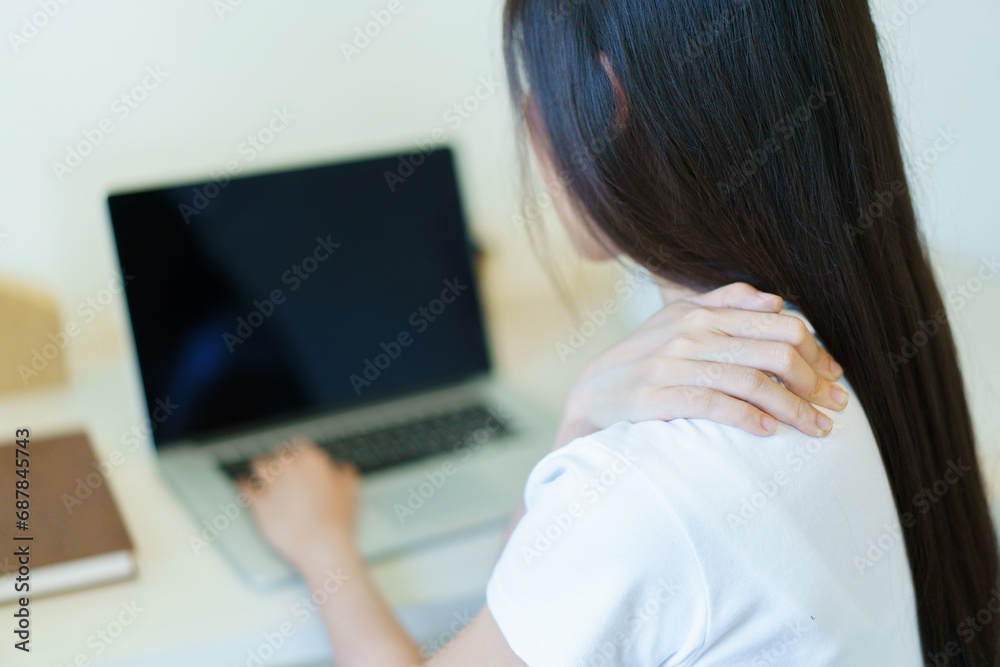 Unhappy - stressful Asian young woman having a depression disease. Unhappy - stressful Asian young woman having a depression disease.