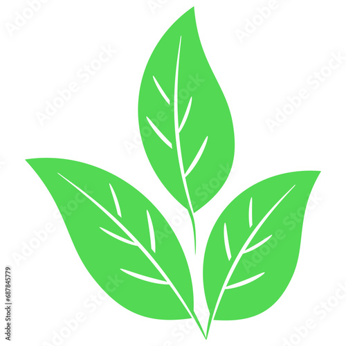 three leaf icon design with green color