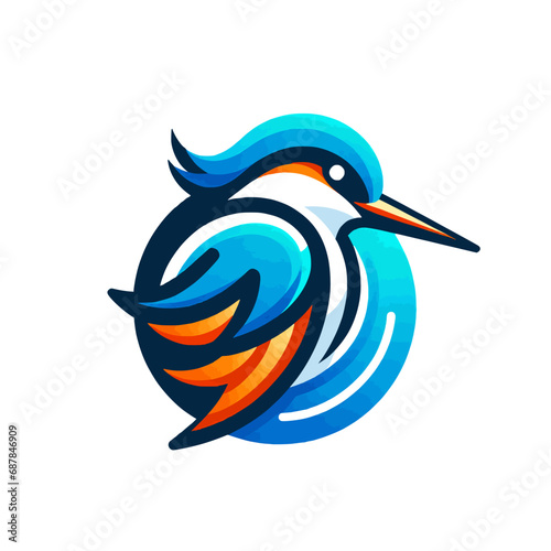Colorful Kingfisher Icon 