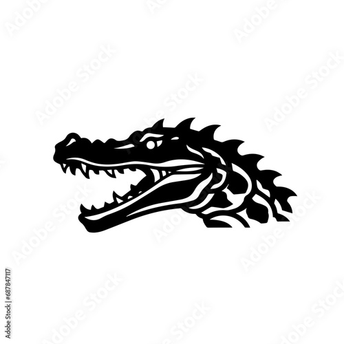 Nile crocodile Logo Monochrome Design Style © FileSource