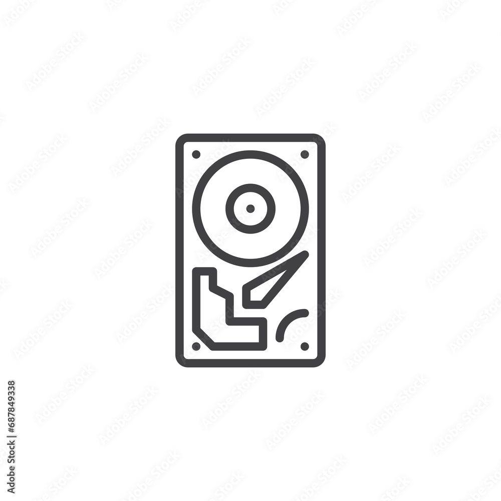 Hard drive disk line icon Hard drive disk line icon